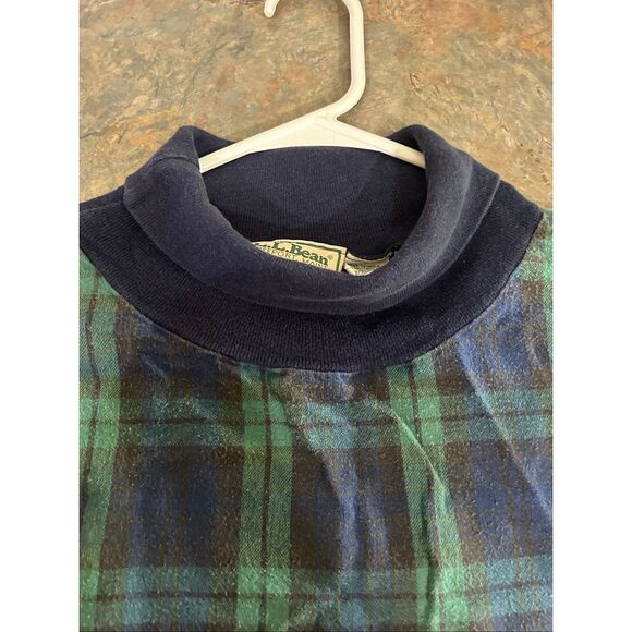 Vintage LL Bean Blackwatch Plaid Turtleneck Flannel Nightgown Large Freeport - Picture 6 of 7